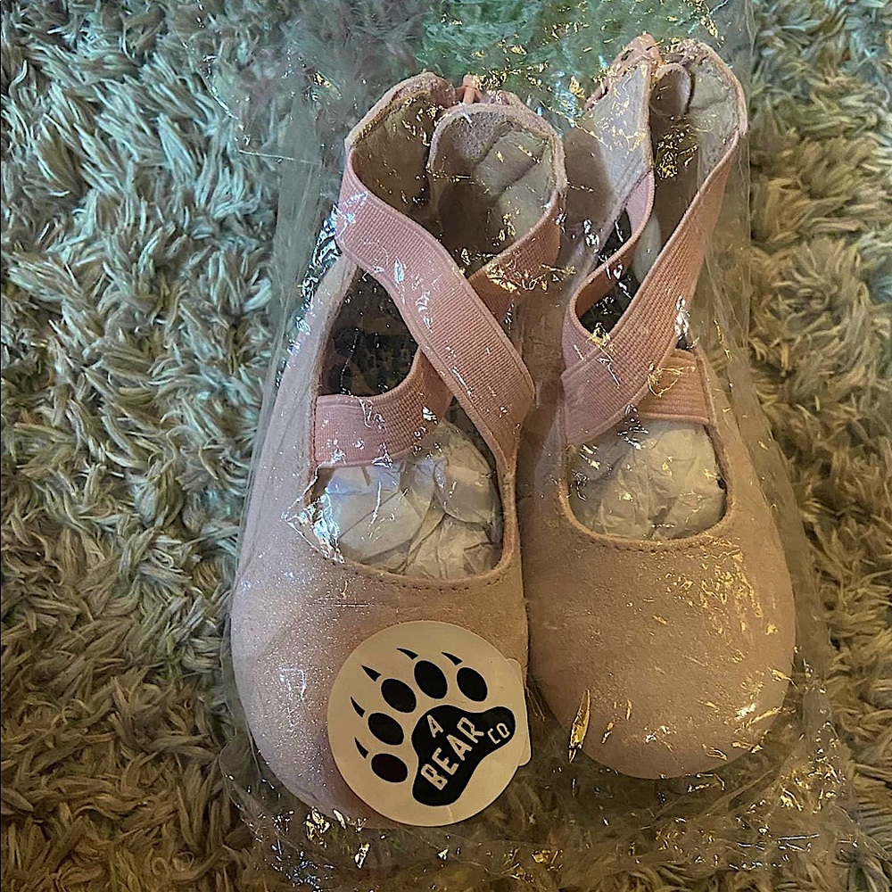 NIB A Bear Co Light Pink Shimmer Ballet Flats